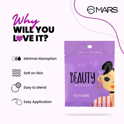 MARS Cosmetics Mini Beauty Blender For Face Makeup - Set Of 5 - Set of 5