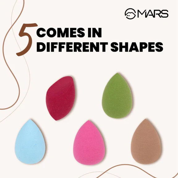 MARS Cosmetics Mini Beauty Blender For Face Makeup - Set Of 5 - Set of 5