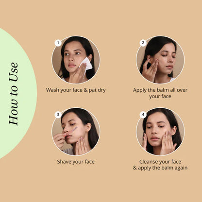 Carmesi Facial Shaving Balm for Women - 2-in-1 (Pre + Post-Shave) - Aloe Vera, Cucumber, Neem - 50 gm