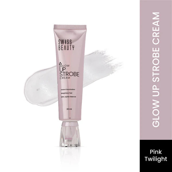 Swiss Beauty Glow Up Strobe Cream, Dewy Radiance, Versatile Use With Jojoba Oil - 1 Pink Twilight - 30 ml