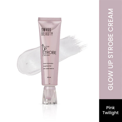 Swiss Beauty Glow Up Strobe Cream, Dewy Radiance, Versatile Use With Jojoba Oil - 1 Pink Twilight - 30 ml