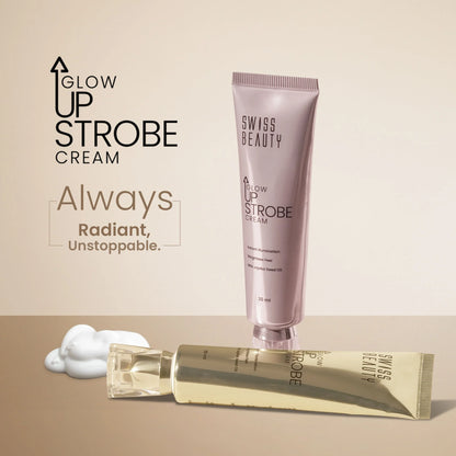 Swiss Beauty Glow Up Strobe Cream, Dewy Radiance, Versatile Use With Jojoba Oil - 1 Pink Twilight - 30 ml