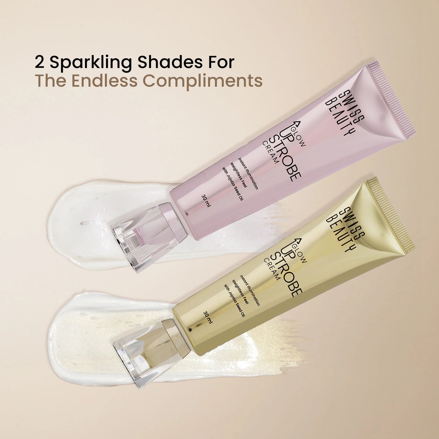 Swiss Beauty Glow Up Strobe Cream, Dewy Radiance, Versatile Use With Jojoba Oil - 1 Pink Twilight - 30 ml