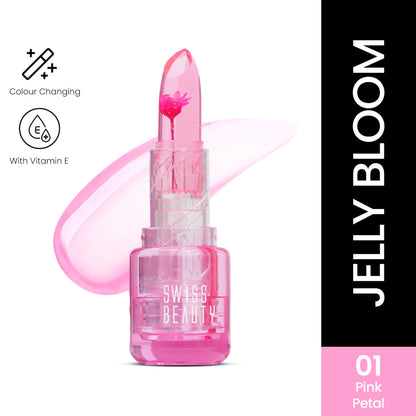 Swiss Beauty Jelly Bloom PH Lip Balm, Colour-Changing Tint, Hydrating With Vitamin E - 3.6 gm - Coral Kiss