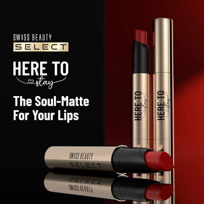 Swiss Beauty Select Here To Stay Lip Crayon Velvety-Matte Finish , 12-Hour Stay - 1 Cool Caramel - 2.5 gm