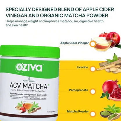 OZiva Plant Based ACV Matcha -50 gm