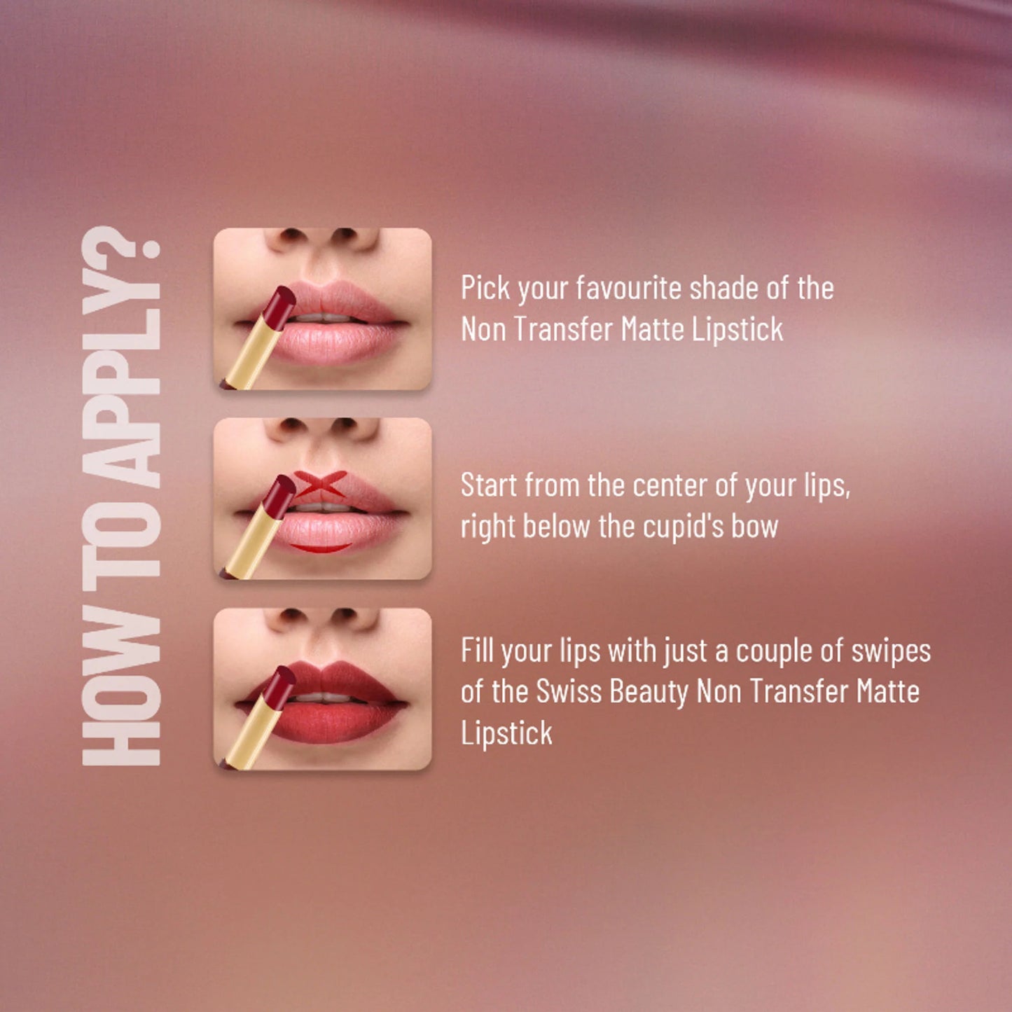 Swiss Beauty Non-Transfer Matte Lipstick - 7 Mauve Blush - 2 gm