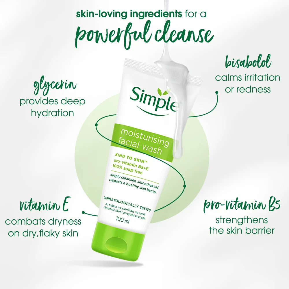 Simple Moisturising Facial Wash, 100ml