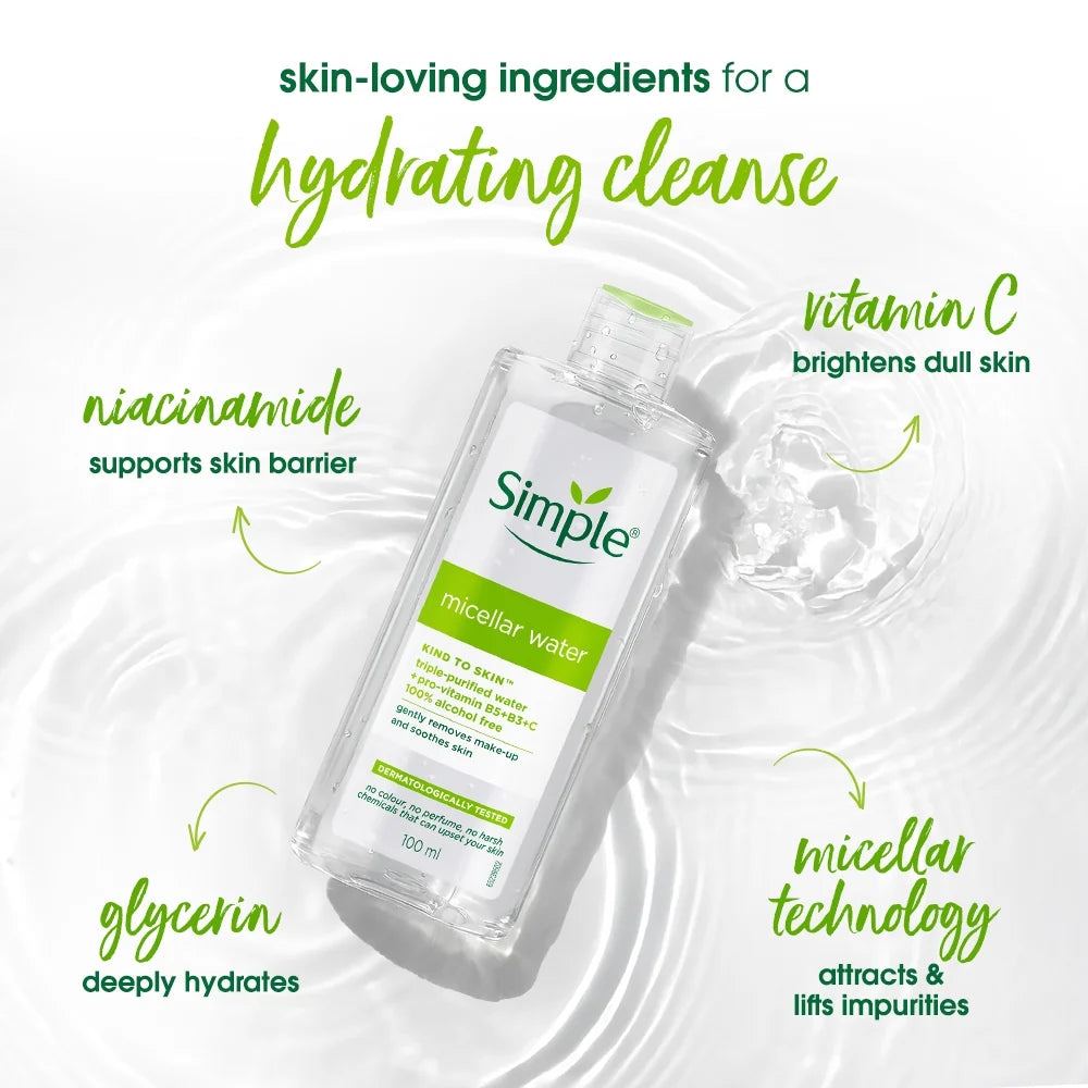 Simple Kind To Skin Micellar Cleansing Water, 100ml