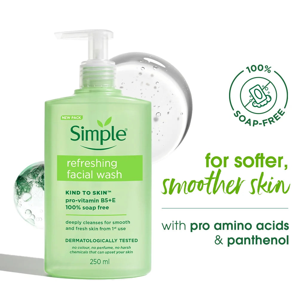 Simple Kind to Skin Refreshing Facial Wash, 250ml