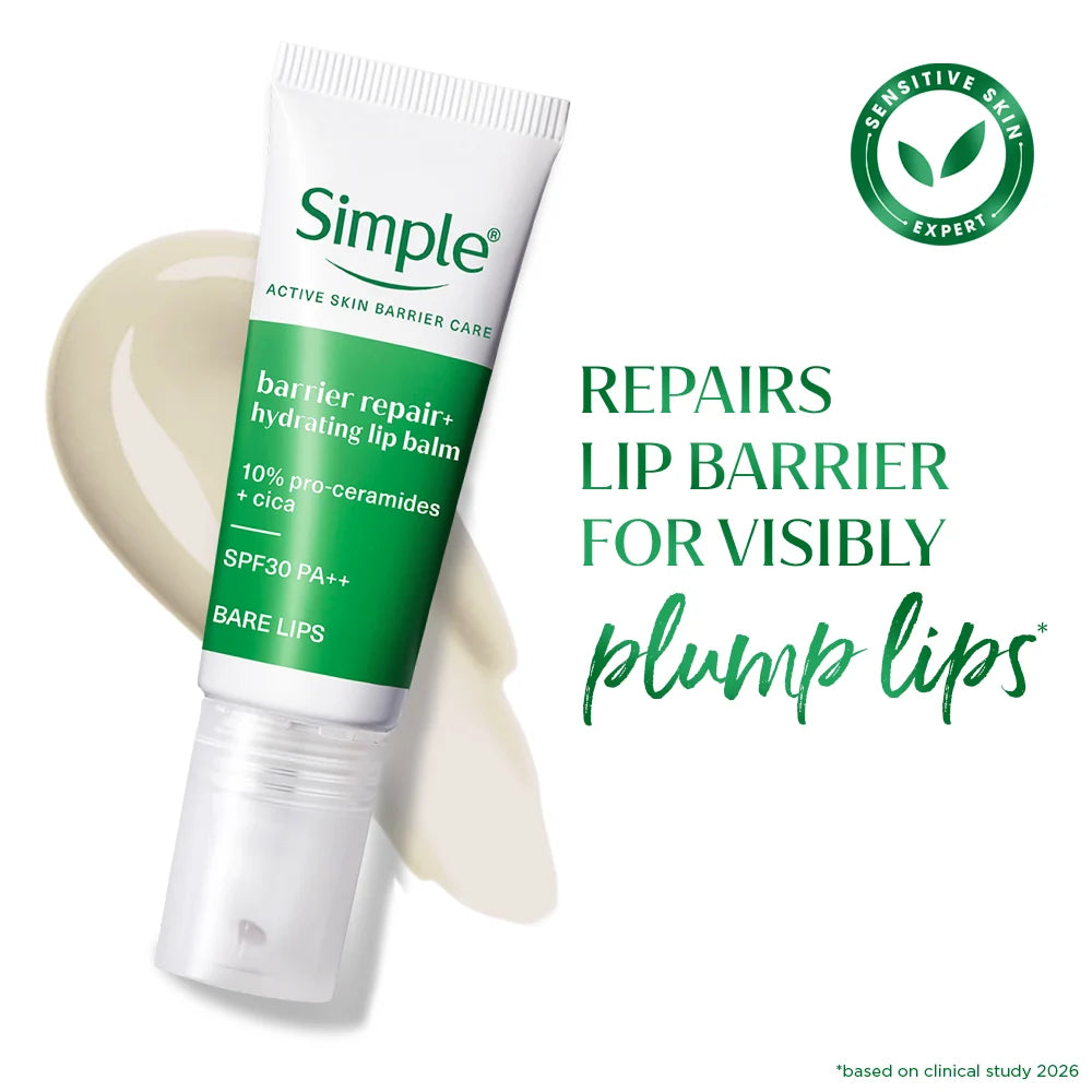 Simple Repair+ Active Barrier Care Lip Balm – Bare, 10g