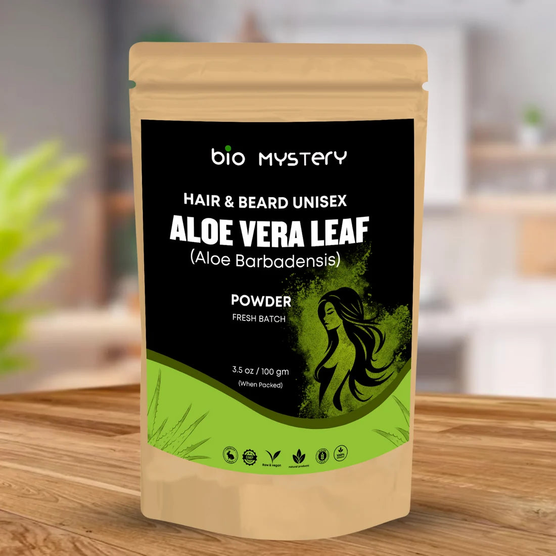 Aloe Vera Leaf Powder | Aloe Barbadensis for Hair &amp; Beard Care – 100g | Natural Conditioner, Growth Booster &amp; Scalp Soothe