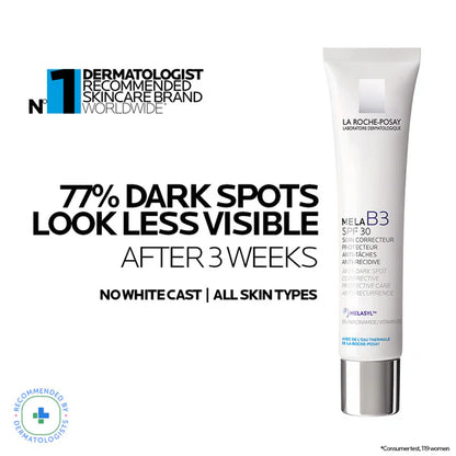 La Roche-Posay Mela B3 SPF30, Anti-Dark Spots Moisturiser & Broad-Spectrum Sunscreen with Melasyl - 40 ml