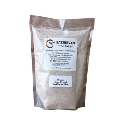 Satjeevan Organic Stone-Ground Ragi Flour - 500 gm