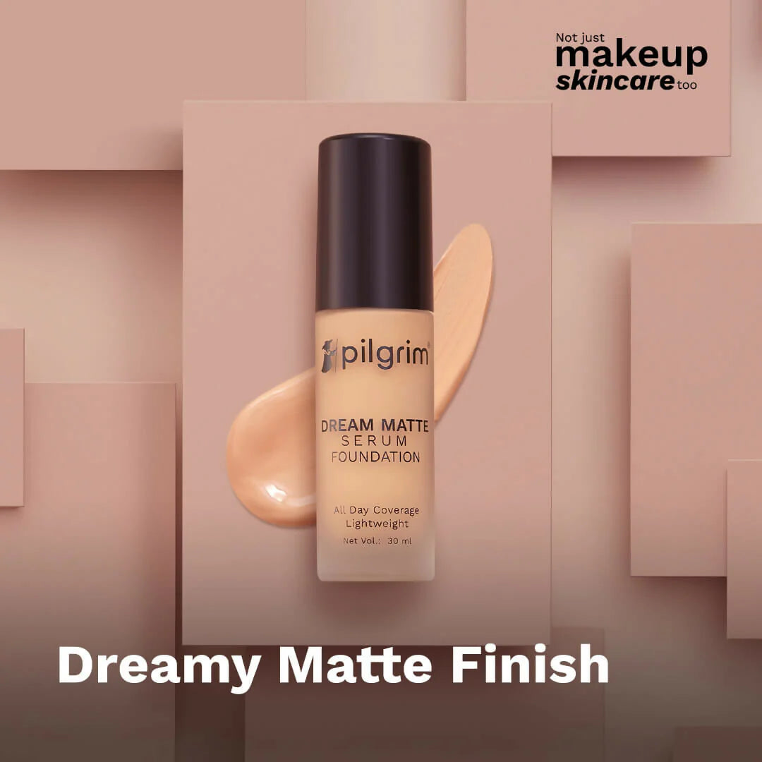 Pilgrim Dream Matte Serum Foundation With Matte & Poreless All Day Coverage Lightweight - Warm Sand -30 ml