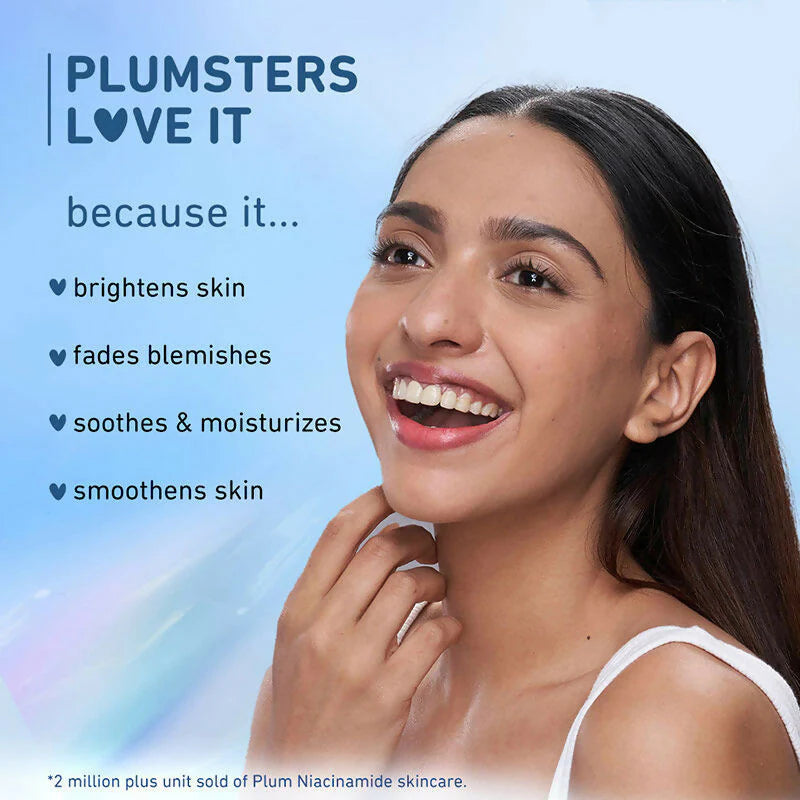 Plum Niacinamide Serum & Moisturizer Duo With Rice Water - Fades Blemishes, Hydrates & Brighten Skin - combo