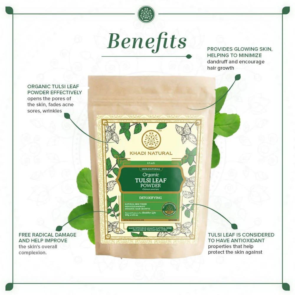 Khadi Natural Organic Tulsi Leaf Powder - 100 gm