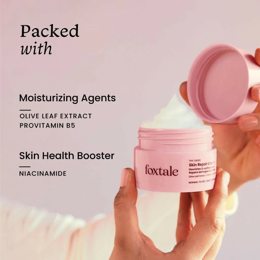 Foxtale Skin Repair Cream With Olive Leaf Extract, Provitamin B5 & Niacinamide