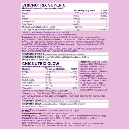 Chicnutrix Glow + Super C ??Glutathione & Vitamin C Tablets