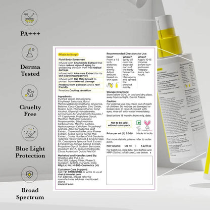 Sun Scoop Fluid Body Sunscreen SPF 60 - 125 ml - Pack of 1