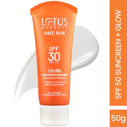 Lotus Herbals Safesun Ultrarx Glow Essence Sunscreen SPF 30 PA++++ - 50 gm