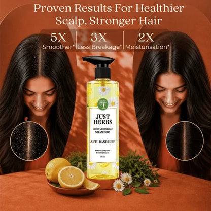 Anti Dandruff Shampoo 480ml | Lemon, Bhringraj & 12 Herbs