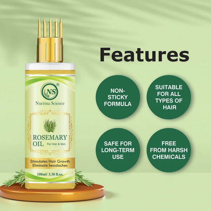 Nuerma Science Rosemary Hair Oil for Anti-Dandruff and Stimulate Hair Growth - 100 ml