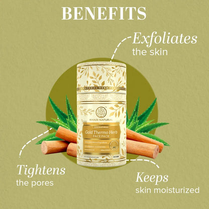 Khadi Natural Gold Thermo Herb Face Pack - 100 gm
