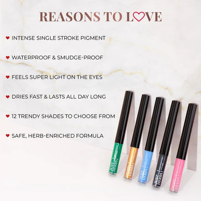 Herb-Enriched Waterproof Eyeliner Organic with Jojoba Oil & Vitamin E