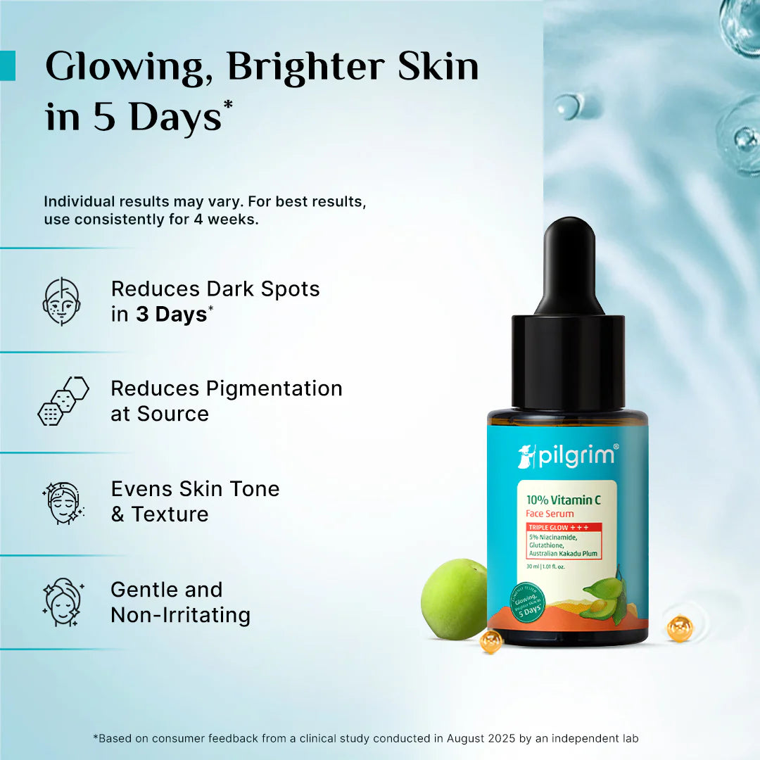 Pilgrim 10% Vitamin C Face Serum For Daily Brightness 5% Niacinamide - 30 ml