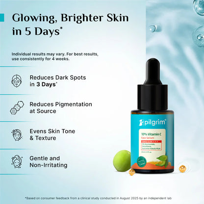 Pilgrim 10% Vitamin C Face Serum For Daily Brightness 5% Niacinamide - 30 ml