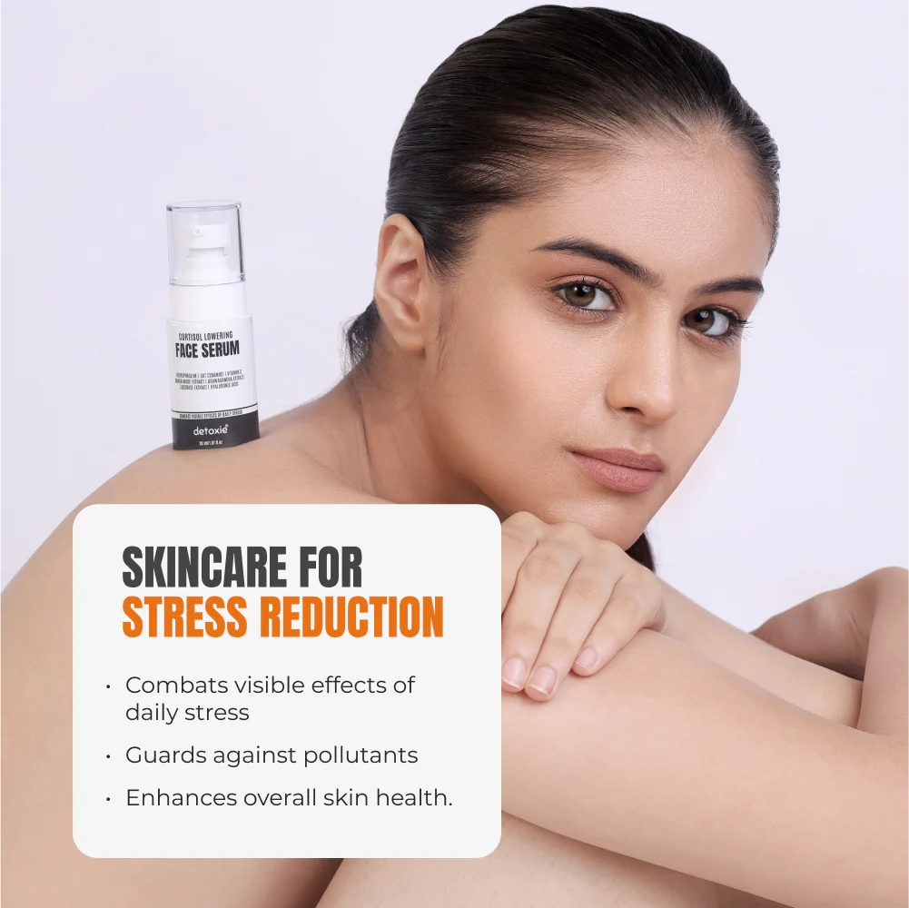 Detoxie Stress Free Look Combo | Face Serum 30ml +Moisturizer 50g +Under Eye Cream 15g - combo