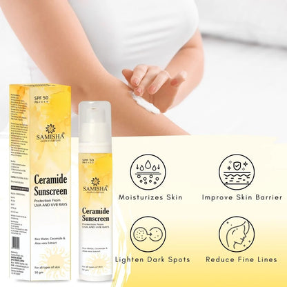 Samisha Ceramide & Hyaluronic Acid Sunscreen Spf 50 Pa++++ - 50 gm