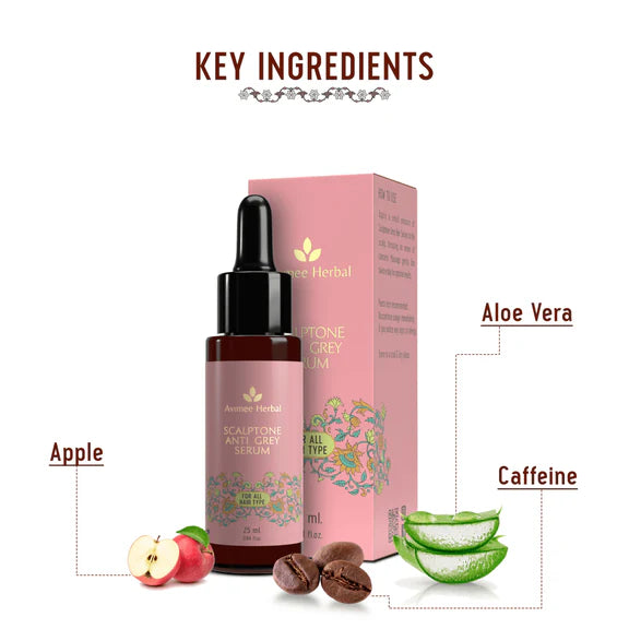 Avimee Herbal Anti Grey Hair Combo - Keshkrishna Hair Oil And Scalptone Grey Hair Serum, Restores Natural Color - combo