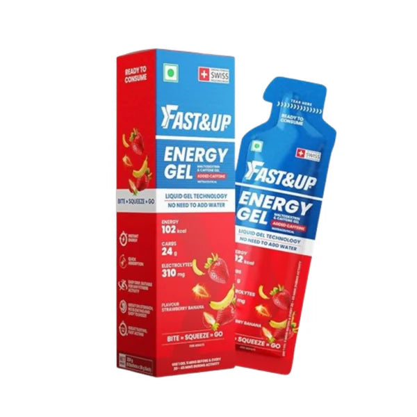 Fast&Up Energy Gel-Strawberry Banana Flavour - 39 gm - Pack of 6