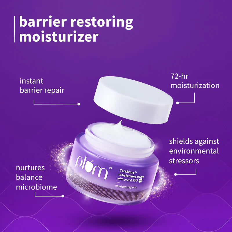 Plum CeraSenseTM Moisturizing Creme For Instant Barrier Repair & 72 Hour moisturization - 50 gm - Pack of 1