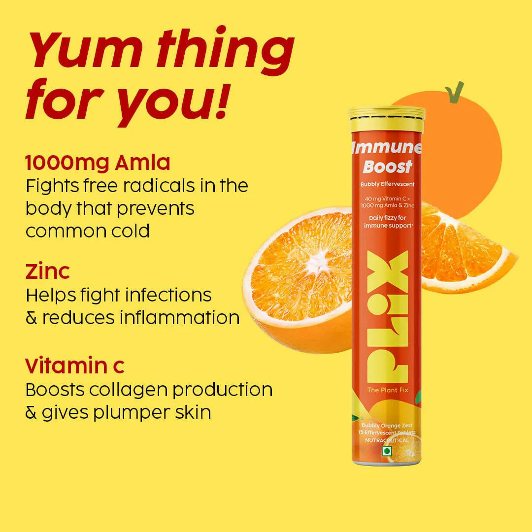 PLIX The Plant Fix Vitamin C Immunity Boost Effervescent Tablets - Orange