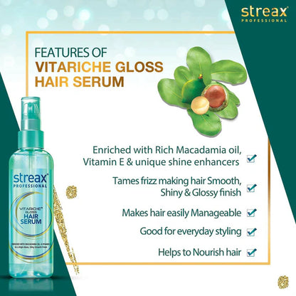 Streax Professional Vitariche Gloss Hair Serum - 100 ml