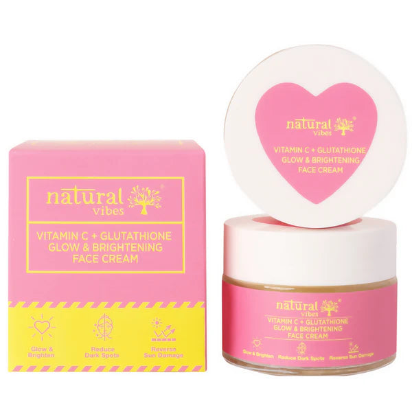 Natural Vibes Vitamin C + Glutathione Glow & Brightening Face Day & Night Cream - 50 gm
