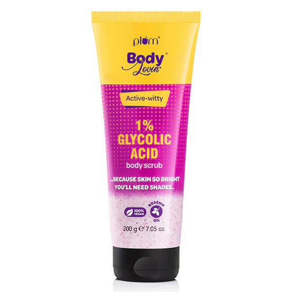 Plum BodyLovin Active-witty 1% Glycolic Acid Body Scrub - 200 gm