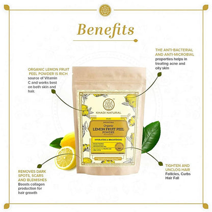 Khadi Natural Organic Lemon Fruit Peel Powder - 100 gm
