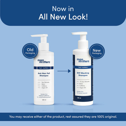 Man Matters Biotin Stage 1 Hair Loss Kit - Hair Gummies & Anti Hair Fall Shampoo With DHT Blocker, Biotin & Caffeine