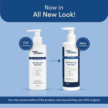 Man Matters Biotin Stage 1 Hair Loss Kit - Hair Gummies & Anti Hair Fall Shampoo With DHT Blocker, Biotin & Caffeine - kit