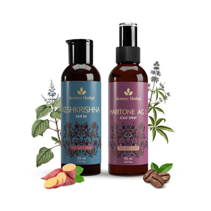 Avimee Herbal Anti Grey Kit - Hair Oil And Scalp Spray - Fights Grey Hair - kit