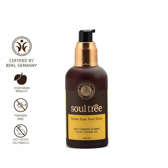 Soultree Indian Rose Face Wash With Turmeric & Honey - 120 ml