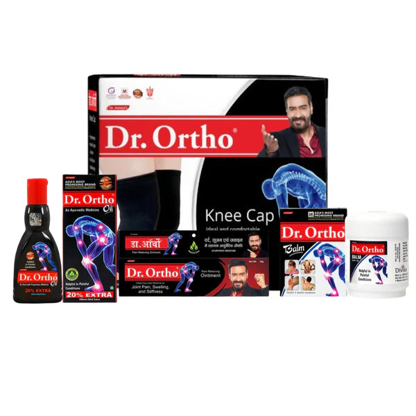 Dr. Ortho Ayurvedic Oil, Balm, Ointment & Knee Cap Combo - combo