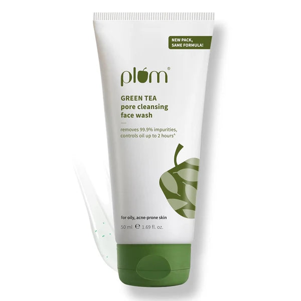 Plum Green Tea Pore Cleansing Face Wash With Glycolic Acid - Fights Acne & Oil For Clear Skin - 50 ml