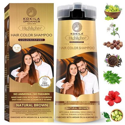 Kokila Shampoo For Men & Women, No Ammonia, No Paraben - 200 ml - Natural Black
