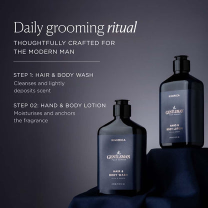 Kimirica The Gentleman Niacinamide Hair & Body Wash -270ml|Enriched with high-performance and restorative blend of Vetiver, Patchouli, and Niacinamide