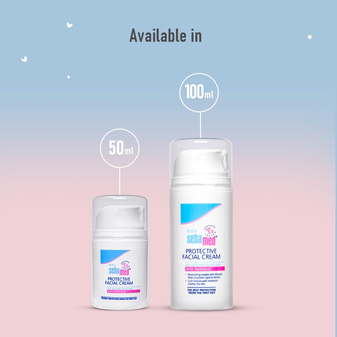Sebamed Baby Protective Facial Cream| pH 5.5| Baby Face Cream| Vitamin E for Soft Skin| Ideal for salivary rashes| 50ml